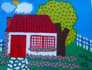 Mi Casita en el Campo, 1984. 12" x 9" Recuerdo de San Miguel de Allende, Mexico